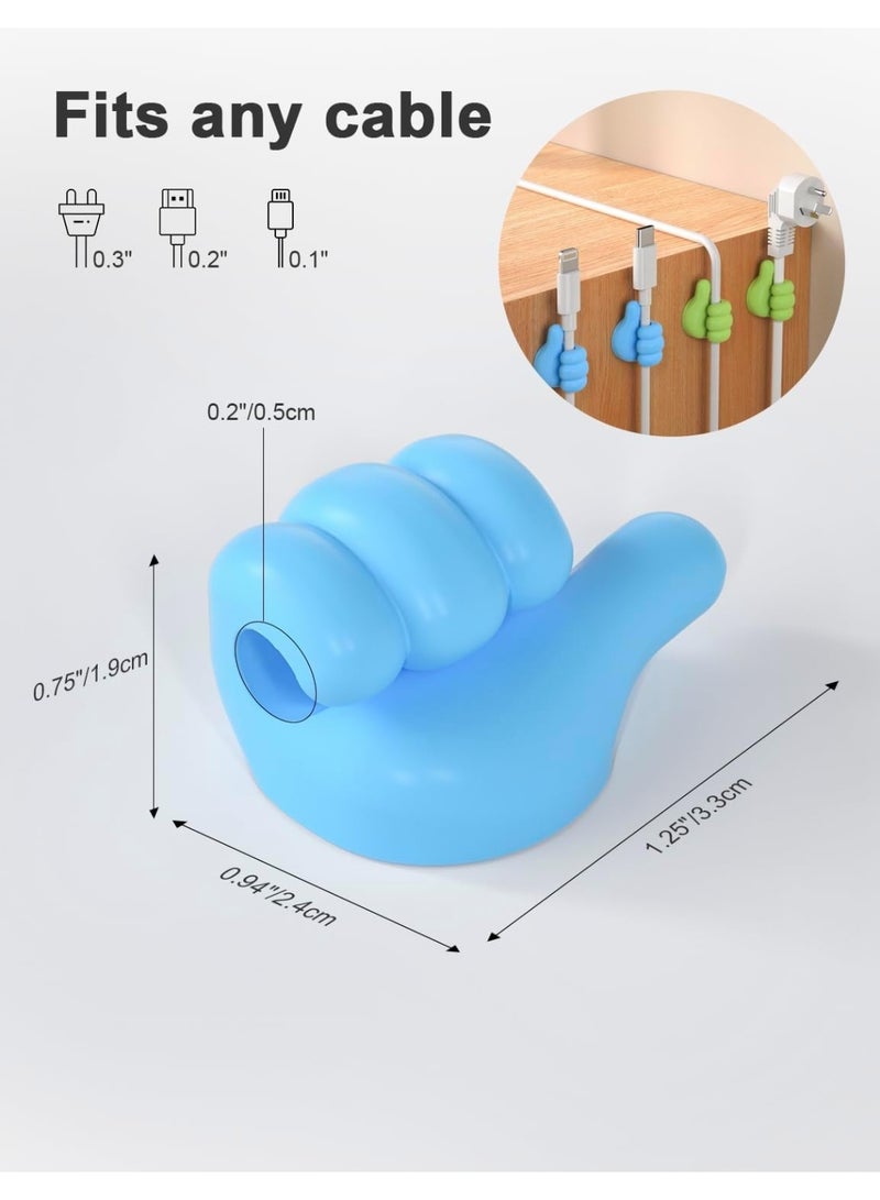 10Pcs Silicone Thumb Cable Clips – Fun Cord Holders & Wire Organizer for Desk, Wall, Car & Nightstand – Strong Adhesive Cord Hooks for USB, Keys, and Accessories - Image 2