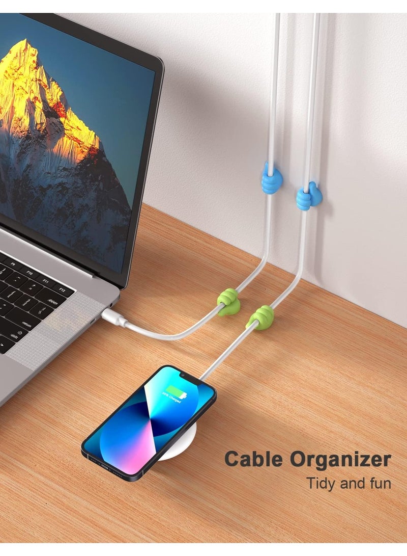 10Pcs Silicone Thumb Cable Clips – Fun Cord Holders & Wire Organizer for Desk, Wall, Car & Nightstand – Strong Adhesive Cord Hooks for USB, Keys, and Accessories - Image 4
