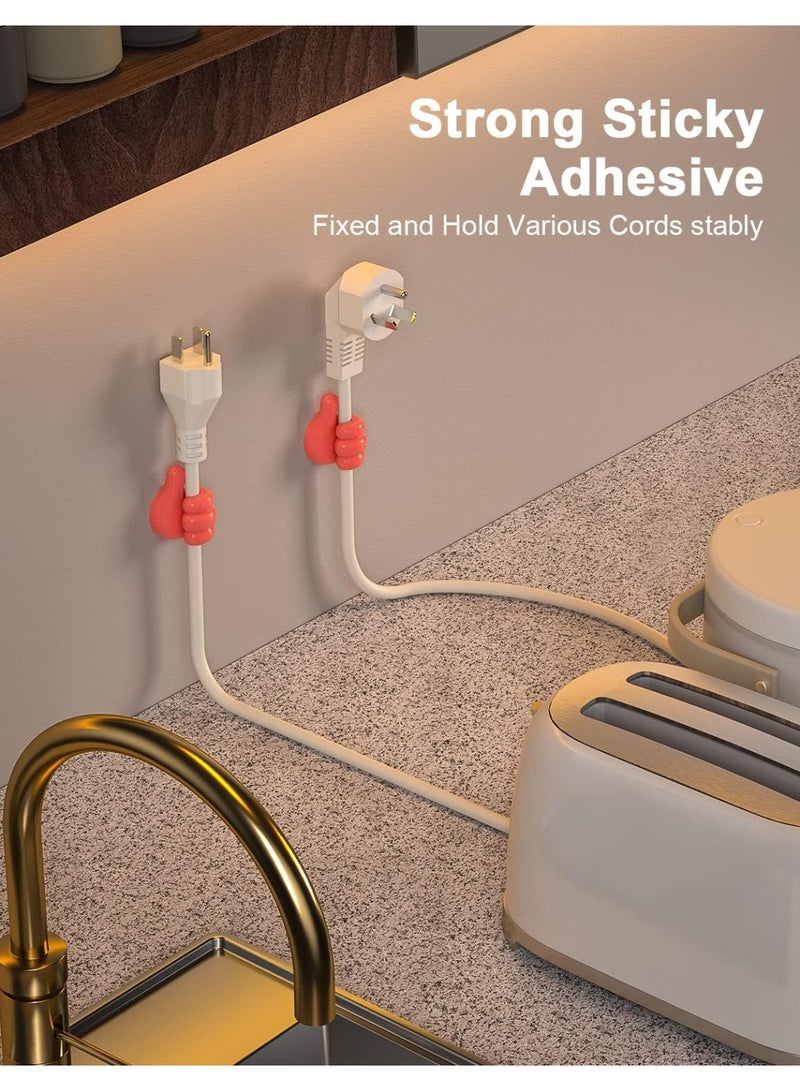 10Pcs Silicone Thumb Cable Clips – Fun Cord Holders & Wire Organizer for Desk, Wall, Car & Nightstand – Strong Adhesive Cord Hooks for USB, Keys, and Accessories - Image 5
