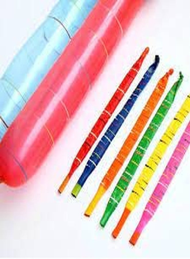 fullfills New Long Whistling Rocket Balloons 100 piece Multicolour material Rubber Multicolour - Image 4