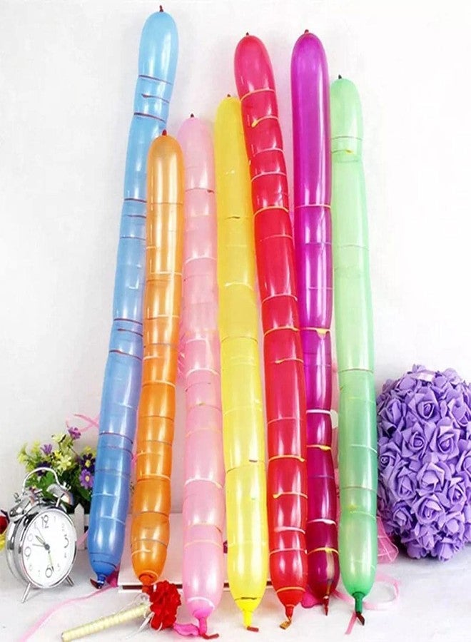 fullfills New Long Whistling Rocket Balloons 100 piece Multicolour material Rubber Multicolour - Image 5
