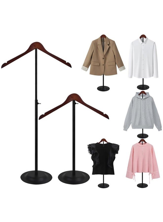 Eunika 2 Pack Adjustable T Shirt Display Flexible Shoulder Stand, Portable Metal Shirt Rack Display Stand Garment Coat Holder for Clothing Garment Coat Retail Vendor, Cloakroom,17-31.5 Inch - Image 1