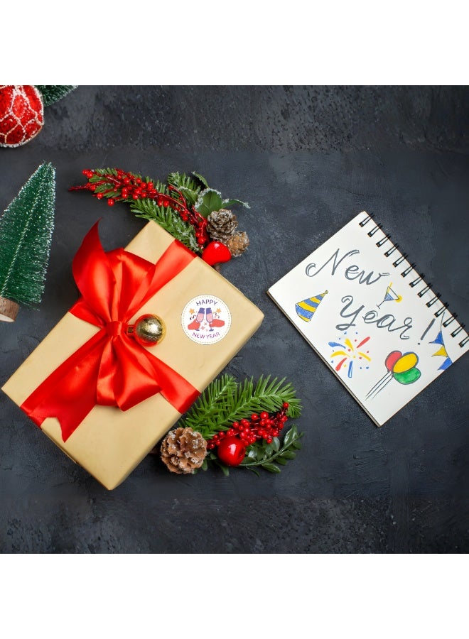 PRINTSHOP4ME Happy New Year Peel & Stick Labels – Vinyl Sticker Pack For Wrapping Gifts,Decorating Bags,Boxes & Party Supplies – Ideal For New Year Festival Packaging & Crafting Activities - Image 2