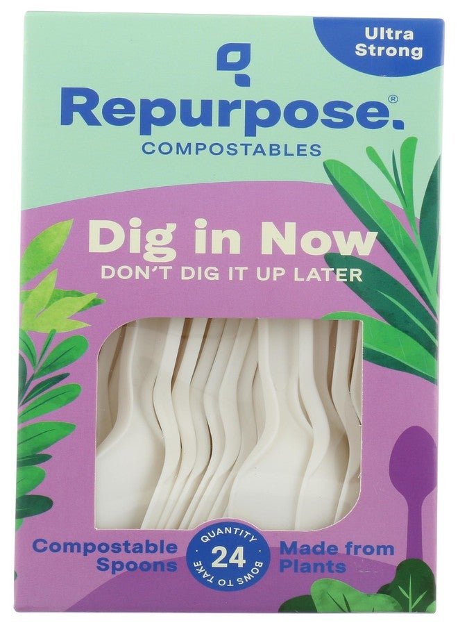 Repurpose Compostables Repurpose 855995003075 Disposable Tableware, Off-White - Image 1