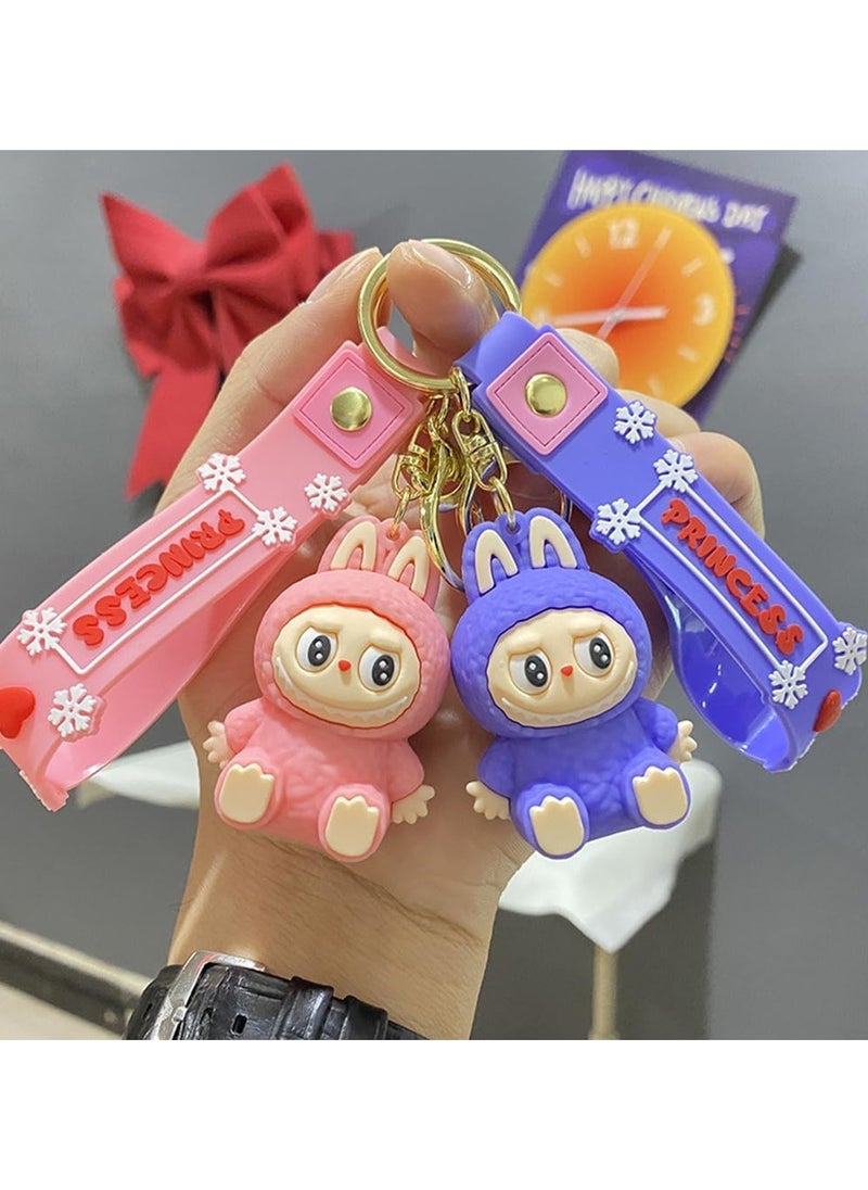 LABUBU Keychain For Women And Girls, Cute Labubu Doll Wristlet Accessories For Backpack Handbag Car Keys  - Image 4