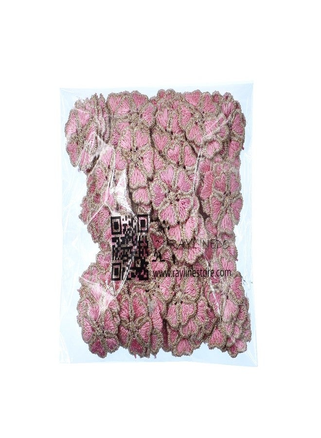 RayLineDo® 100PCS Pink Color Small Daisy Flower Patch Stickers Embroidery Badge Sewing On Applique Patch for Bags Jackets Tablecloth Bedsheets - Image 2