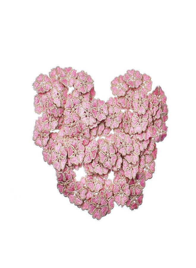 RayLineDo® 100PCS Pink Color Small Daisy Flower Patch Stickers Embroidery Badge Sewing On Applique Patch for Bags Jackets Tablecloth Bedsheets - Image 1