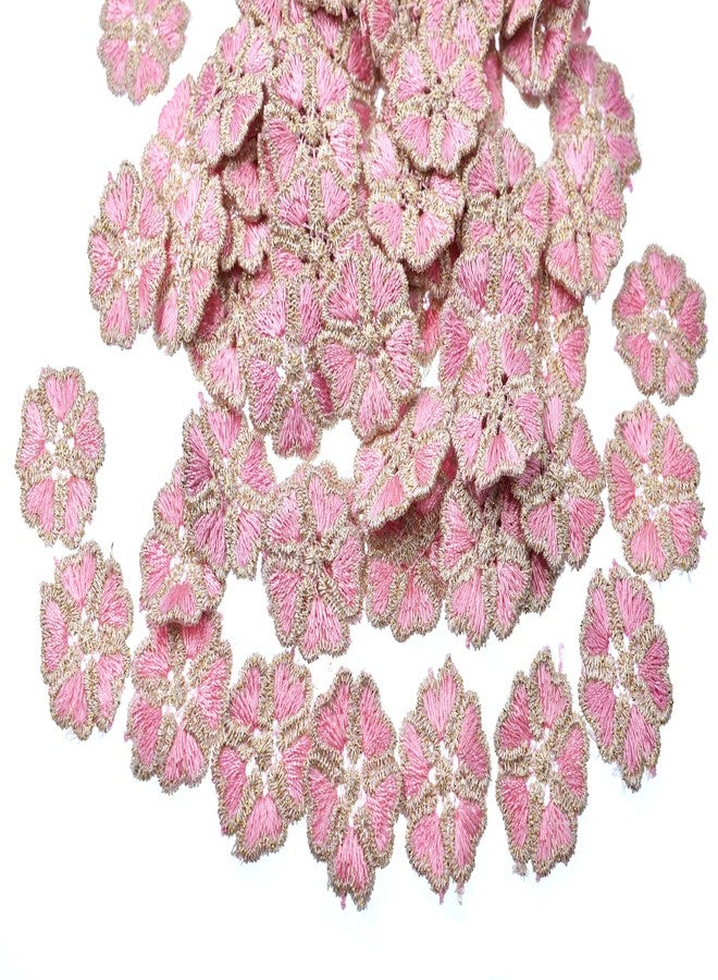 RayLineDo® 100PCS Pink Color Small Daisy Flower Patch Stickers Embroidery Badge Sewing On Applique Patch for Bags Jackets Tablecloth Bedsheets - Image 3