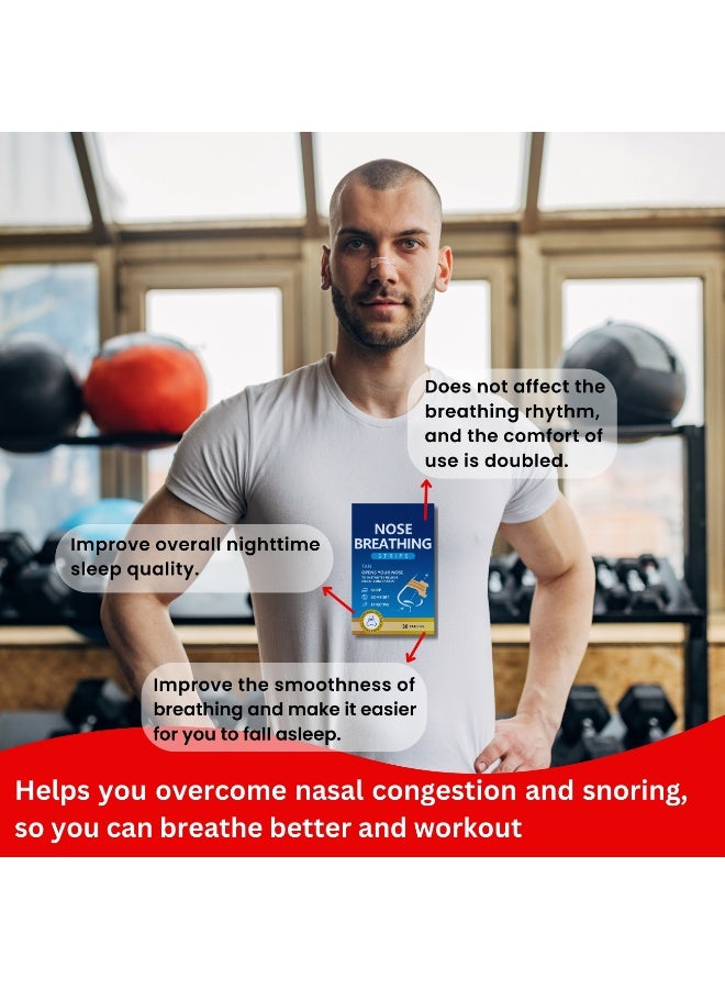 Extra-Strength Breathing Nasal Strips (Tan, 30pcs) – Stop Snoring & Relieve Nasal Congestion – Nose Tape for Sports, Sleep & Allergy Relief – Drug-Free Snoring Solution for Better Breathing - Image 5