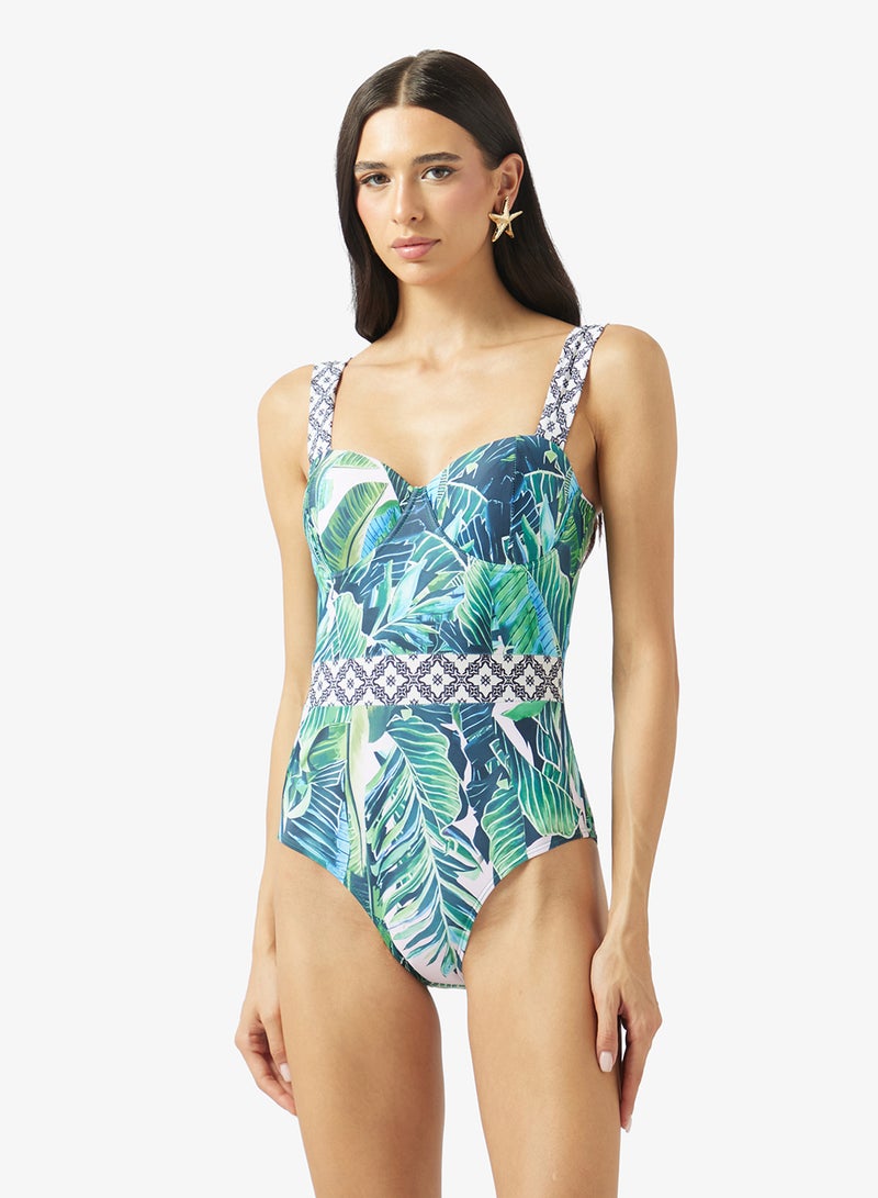 ELLA Tropical Print Swimsuit - Image 1
