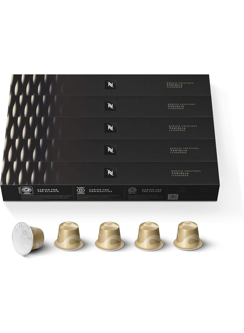 نسبرسو أقراص قهوة نيسبريسو فانيليا بارستا كرييشنز المحمصة، الخط الأصلي، 10 أقراص في 1 كيس - عبوة من 5 - Image 1