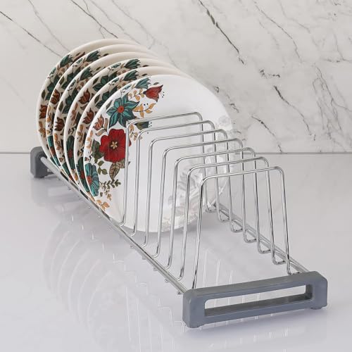 RADIANT Stainless Steel Dish & Bakeware Rack - Space Saving Organizer for Kitchen Cabinets - Holds 10 Plates - Drying Stand for Plates - Home & Kitchen Organizer Rack - Image 4