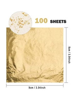 Depend Gold Leaf Sheets Imitation Gold Leaf Paper Multi-Color Silver Leaf Paper for DIY Arts Decoration 9 × 9cm 100 Pieces  - Image 3