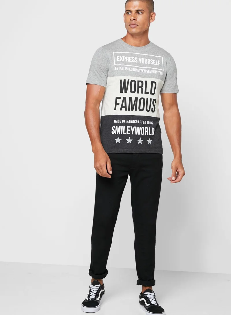SP Characters Color Block Crew Neck T-Shirt