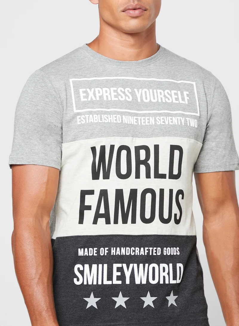 SP Characters Color Block Crew Neck T-Shirt