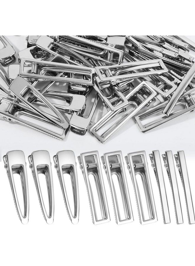 LEOBRO 50 Pcs Metal Hair Clips Leobro Alligator Hair Clips Hair Barrettes For Women Clips For Hair Hair Clips For Women Girl Hair Pins Clips For Diy Hair Bow Crafts Silver - Image 2