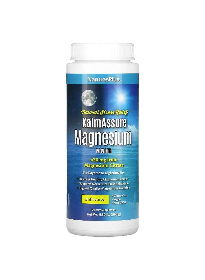 Natures Plus NaturesPlus, KalmAssure Magnesium Powder, Unflavored, 0.8 lb (360 g) - Image 1