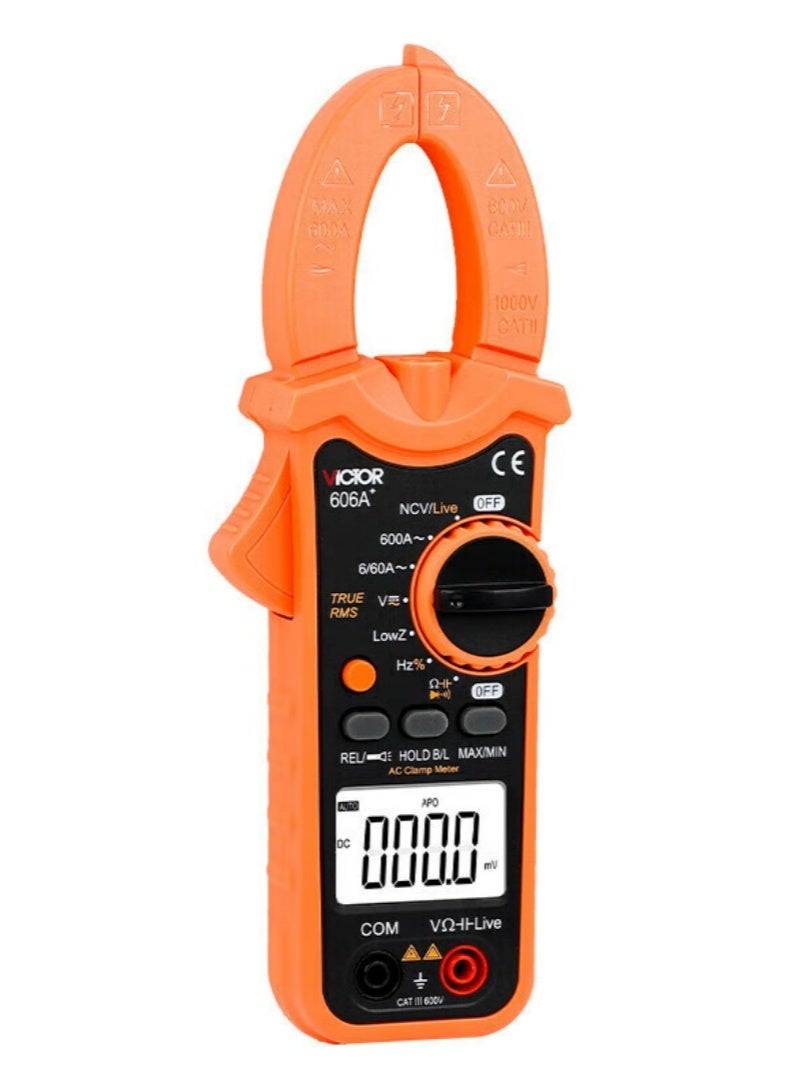 Victor VC606A+ True RMS Digital Clamp Meter, High Precision AC Current Tester with AC/DC Voltage, Resistance, Capacitance, Frequency and Temperature Measurement, NCV, Data Hold and Backlight - Image 4