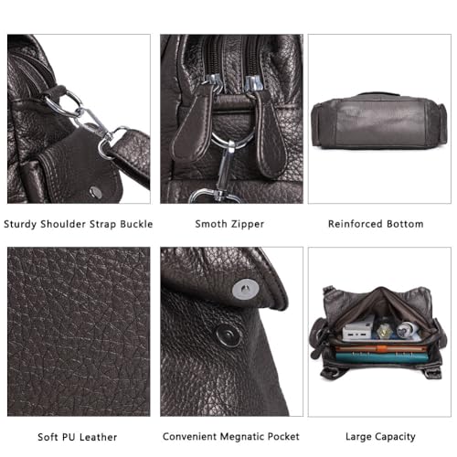 Angel Kiss Purses for Women, Large Shoulder Bag Hobo Tote Purse Mutipocket Faux Leather Satchel Hobo Purse - Image 5