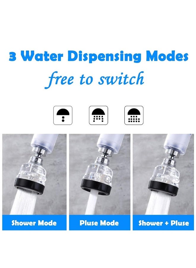 JZS Water Purification Unit - Chlorine Reduction,Faucet Water Filter,360 Rotating Design, Adjustable 3 Modes, Convenient Replacement Packages,Transparent,with 5 Replacement Filter Elements - Image 3