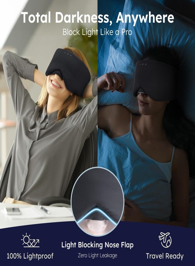 LC-dolida Luxury Bluetooth 5.4 Sleep Mask for Adults - Ice Fiber Cooling & HD Sound, 100% Light Blocking Adjustable Eye Cover for Travel & Side Sleepers - Soft Sleep Headphones with 10H Playtime - Image 4