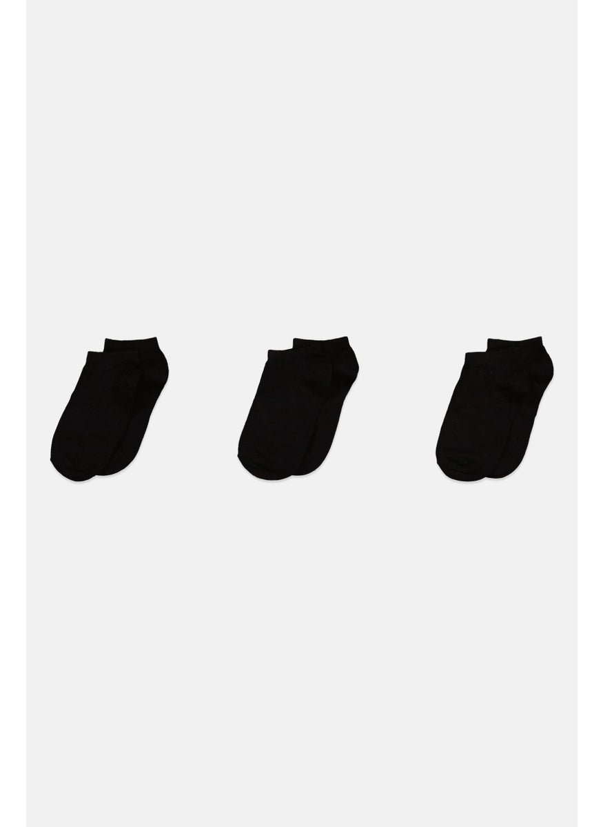 Don't Call Me Jennyfer - Women 3 Pair Plain Socks, Black - Image 1