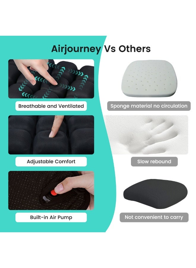 1pc 3D Pressure Relief Air Cushion - Office Chair Car Seat Cushion, Back Support Pad for Desk, Chair, Wheelchair, Adjustable Softness Ergonomic Cushion, Portable and Inflatable - Image 5