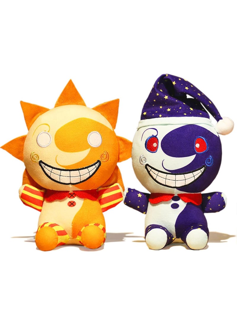 Y&D 2-Piece Sundrop And Moondrop Cartoon Plush FNAF Security Breach Plush  Clown Figure and Collection Stuffed Animals Plush Toys Birthday Festival Gifts for Kids and Fans  - Image 1