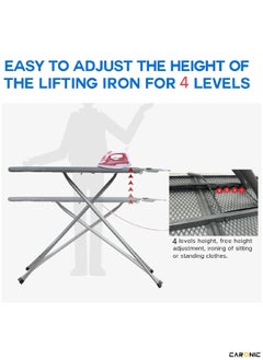 Ironing Board Foldable Lightweight Adjustable Height Safety Lock Buckle Anti-Slip Screw 130x35 cm - pzsku/ZEB5EABF92F30742E5461Z/45/_/1717500587/96890d32-1407-4bed-8fa0-4fe1b558c524