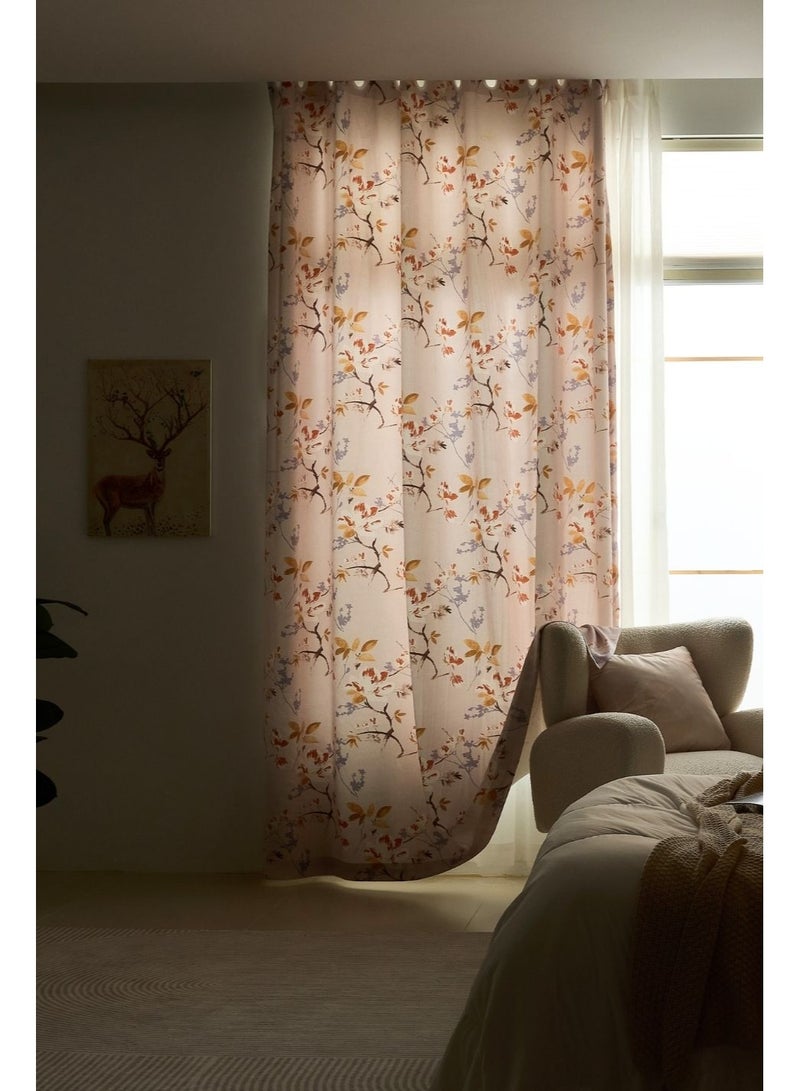 QBAID Floral Printed Curtain 1 Panel Semi Blackout Elegant Window Drapes - Image 4
