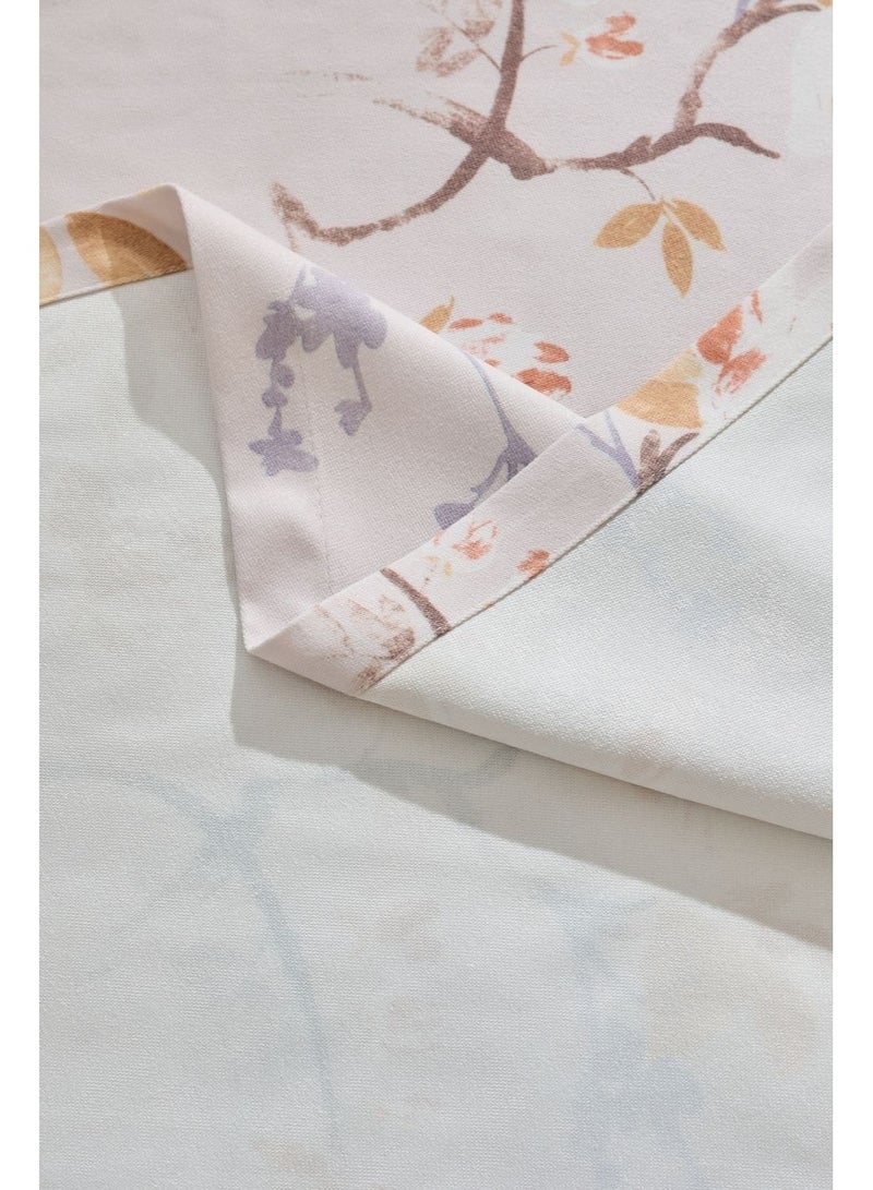QBAID Floral Printed Curtain 1 Panel Semi Blackout Elegant Window Drapes - Image 5
