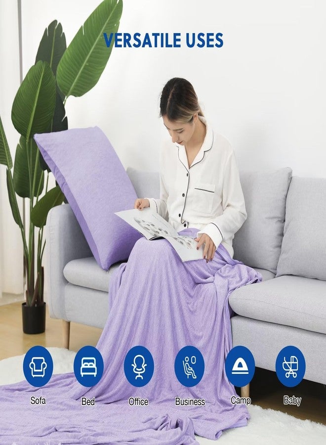 HOMFINE Cooling Blankets for Hot Sleepers - Summer Blanket Thin Lightweight Breathable Soft Double Side Enhanced Cooling for Bed Couch Sofa, Keep Cool for Night Sweats (Purple, 60 x 80 inches) - Image 4