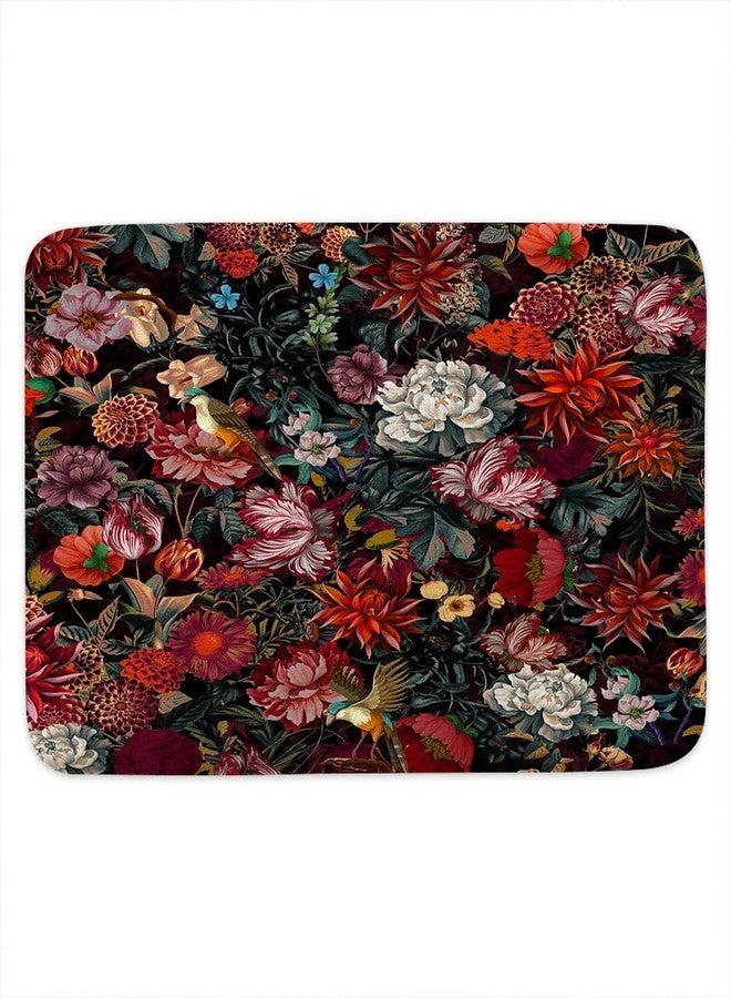 Drgilau Floral Bathroom Mat Vintage Floral Bathroom Rugs, Black Red Floral Bathroom Floor Rugs Soft & Comfortable, Absorbent & Non-Slip, Botanical Floral Floor Mat for Bathroom Tub Shower 17X29 Inch - Image 5
