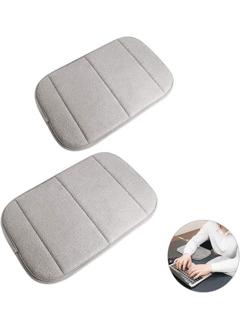 2 Pack Portable Computer Elbow Wrist Pad Premium Memory Cotton Desktop Keyboard Arm Rest Support Mat For Office Home Laptops More Comfort And Less Strain 7.9 X 11.8 Inch Khaki