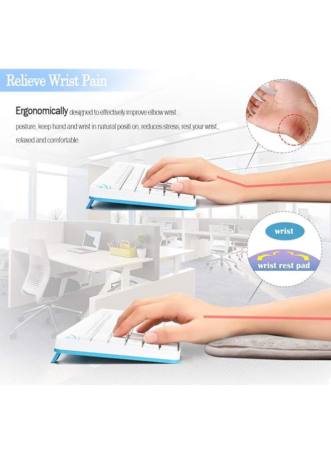 2 Pack Portable Computer Elbow Wrist Pad Premium Memory Cotton Desktop Keyboard Arm Rest Support Mat For Office Home Laptops More Comfort And Less Strain 7.9 X 11.8 Inch Khaki