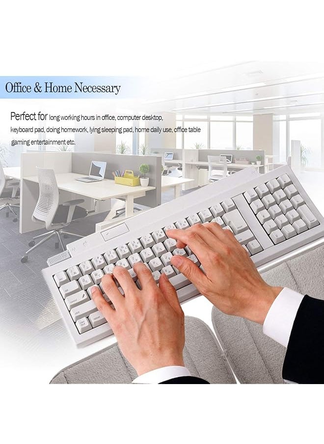 2 Pack Portable Computer Elbow Wrist Pad Premium Memory Cotton Desktop Keyboard Arm Rest Support Mat For Office Home Laptops More Comfort And Less Strain 7.9 X 11.8 Inch Khaki