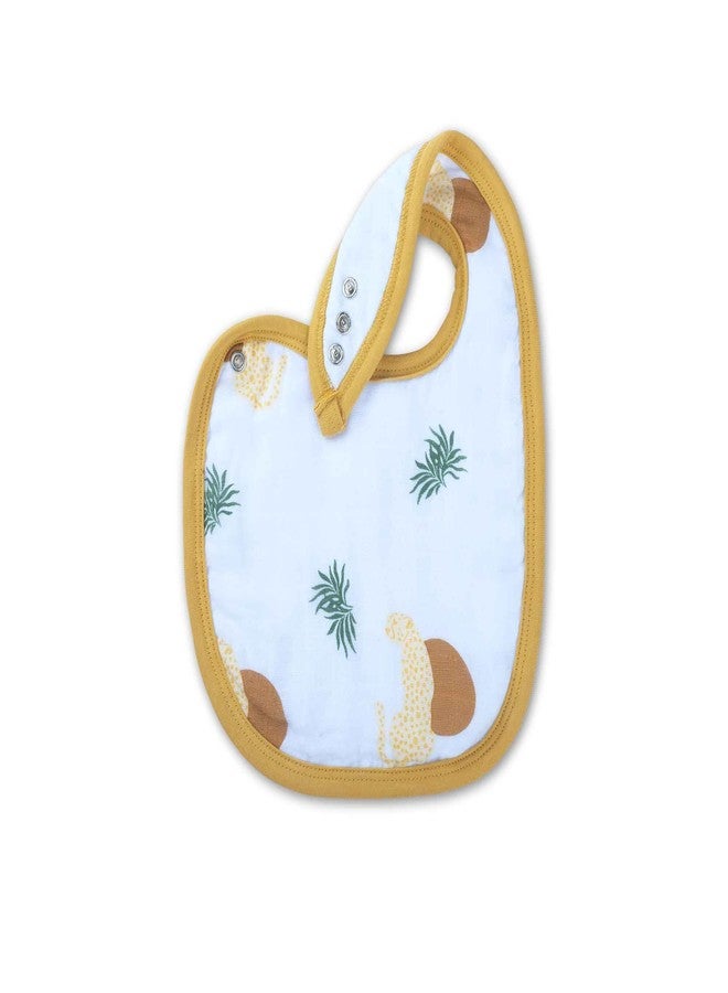 Theoni Cotton Muslin Snap Bib |New Born |Baby Feeding Bib |Sanp Closure |Adjustable Size |Baby Bib Set |Super Absorbent |Set Of 2 - Woody Tiger - Image 4