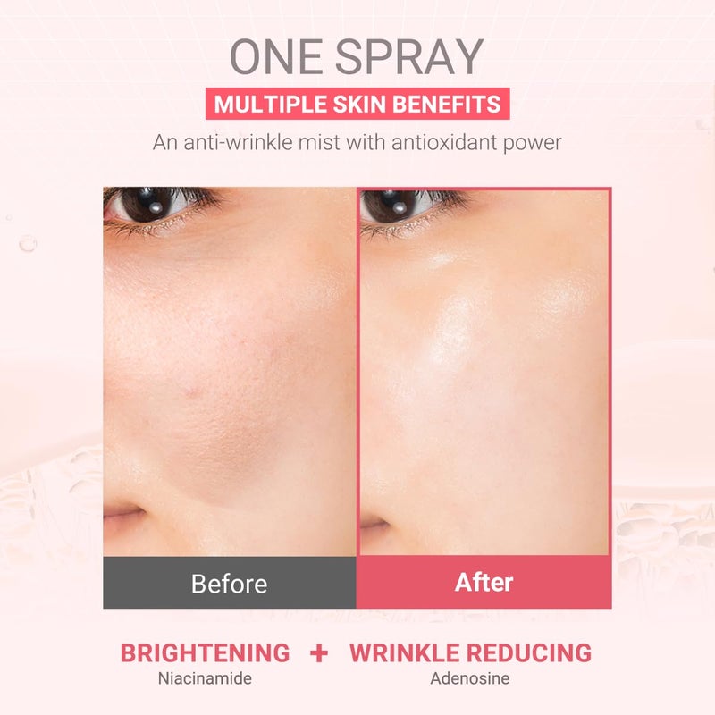 tenzero Collagen Glow Mist Serum Hydrating Anti Wrinkle Antioxidant Brightening Face Mist Daily Moisturizer Lightweight for All Skin Types with Niacinamide Pomegranate 338 fl oz100 ml - Image 4