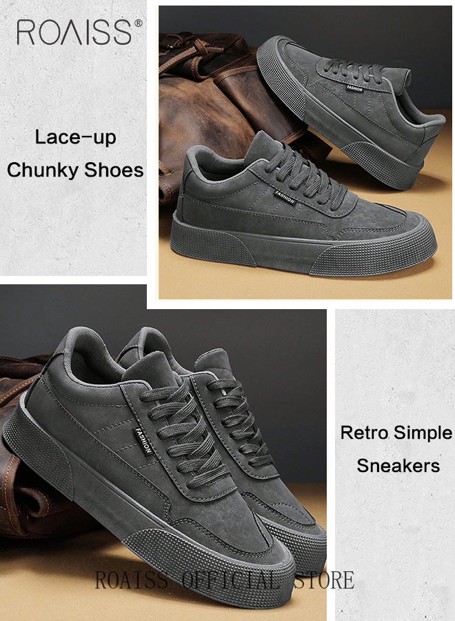 رويس حذاء رياضي رجالي مريح وجيد التهوية منخفض الرقبة متعدد الاستخدامات وعصري، غير قابل للانزلاق ومقاوم للتآكل، حذاء رياضي كاجوال بسيط بلون سادة، رمادي، للارتداء اليومي - Image 5