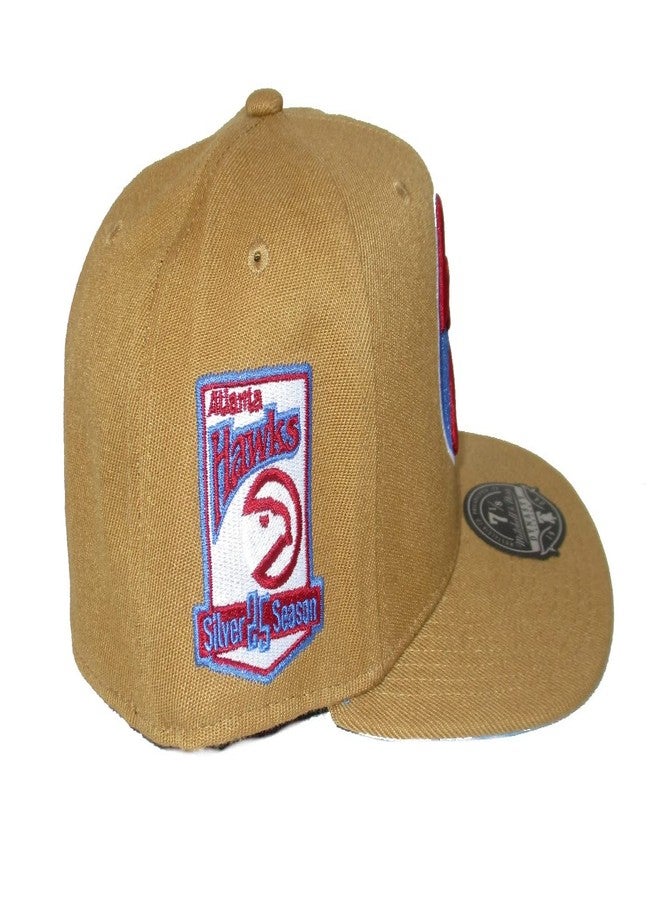 Mitchell & Ness Atlanta Hawks Sand and Sky Dynasty Fitted Hat Cap - Brown (as1, Numeric, Numeric_7_and_3_eighths, Brown) - Image 2