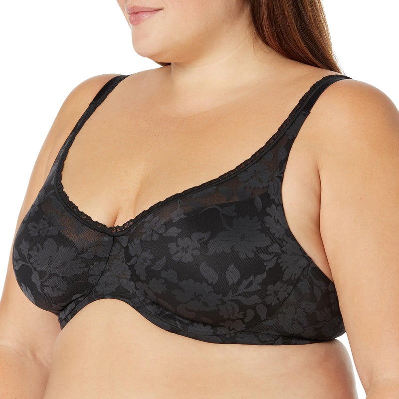 Bali Passion for Comfort Womenâ€™s Lace Underwire Bra, Multiway Convertible Bra, Soft Lace Bras for Women Black - Image 1