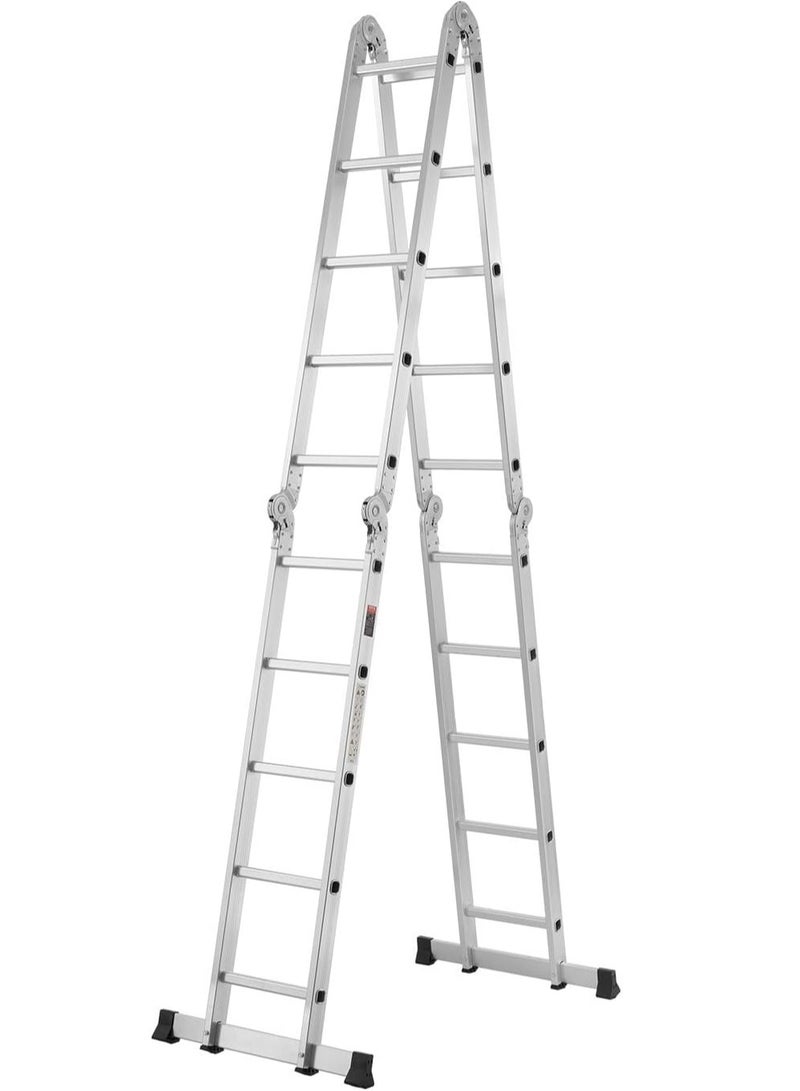 Egardenkart Egardenkart Multi-Purpose Aluminum Folding Ladder - Portable, Adjustable, Safe, and Durable for Home, Work, and Outdoor Use (4x5-5.8mtrs Silver)  - Image 3