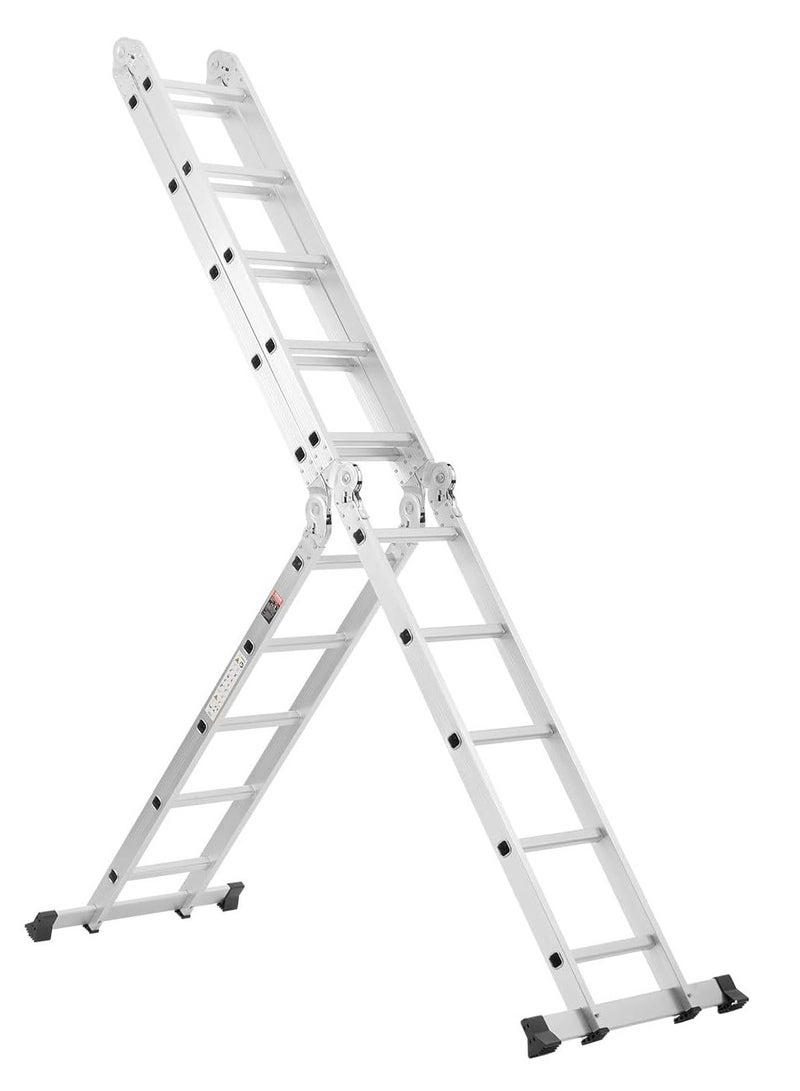 Egardenkart Egardenkart Multi-Purpose Aluminum Folding Ladder - Portable, Adjustable, Safe, and Durable for Home, Work, and Outdoor Use (4x5-5.8mtrs Silver)  - Image 5