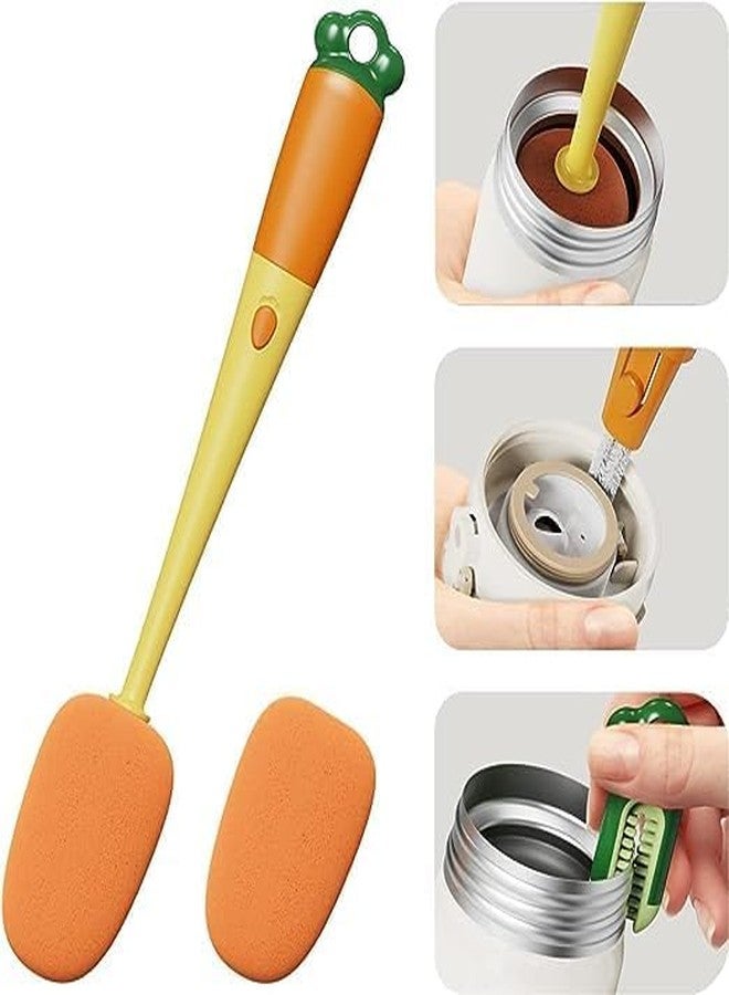 click2shop Baby Bottle Brush Cleaner - 3-in-1 Multifunctional Cleaning Brush with Replaceable Sponge & Silicone Cup Cover Brush - Image 4