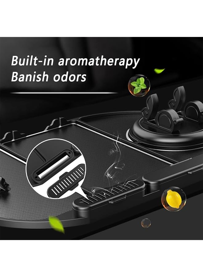 SYOSI Car Dashboard Anti Skid Mat, 6 In 1 Anti Skid Car Dashboard Sticky Pad With Phone Holder, Car Air Fresheners, Sunglasses Holder, Charger Holder, Phone Number Plate - Image 3