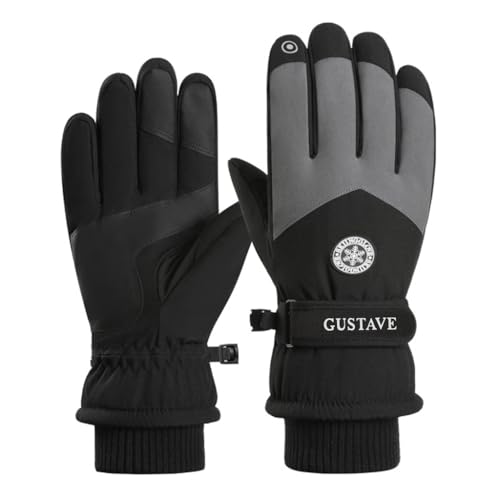 GUSTAVE® Polyurethane Winter Gloves for Men Women Warm Splashproof Windproof Riding Gloves Touch Screen Finger Anti-Slip Design, Ski Gloves, Bike Gloves, Cycling - Image 1
