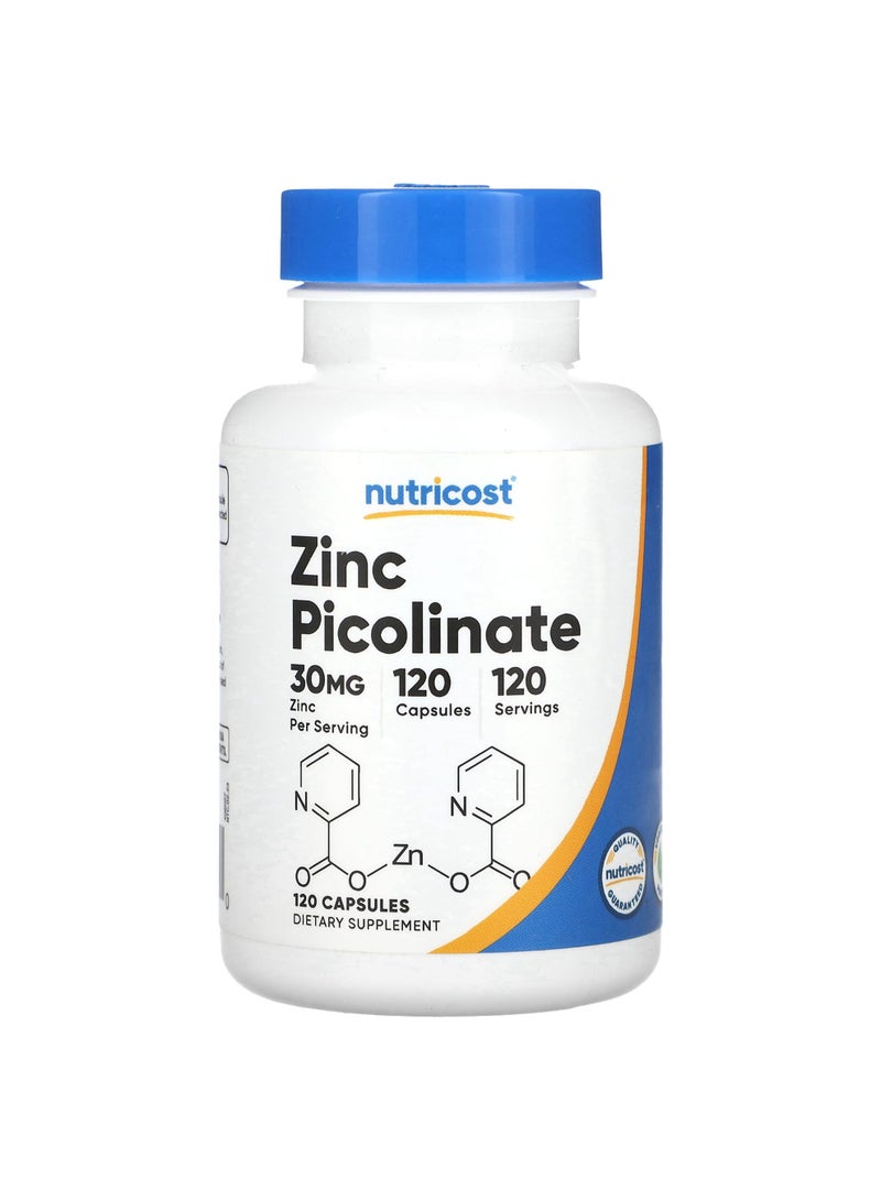 Nutricost Zinc Picolinate, 30 mg, 120 Capsules