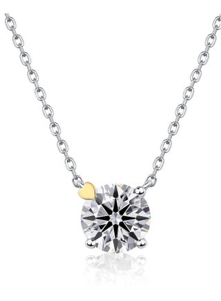 925 Sterling Silver Moissanite Necklace - 2 CT Moissanite Pendant Necklace for Women -Premium 18K White Gold Plated- D-Color-VVS1, GRA Certified Moissanite, Necklace for Girlfriend - pzsku/ZEB5F65B33B710FDB00BAZ/45/_/1731484747/9ec4cb61-676b-48b1-9382-b0cde50cd652