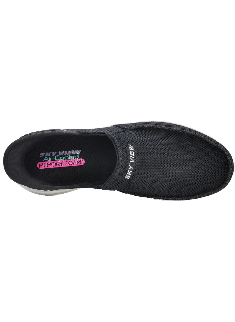 Sky View - Athlesiure Men's Loafer Smooth Step Hands Free Slip-ins Loafer Flats Comfortable And Light-Weight Slip On Walking Shoes For Men Black White - Image 1