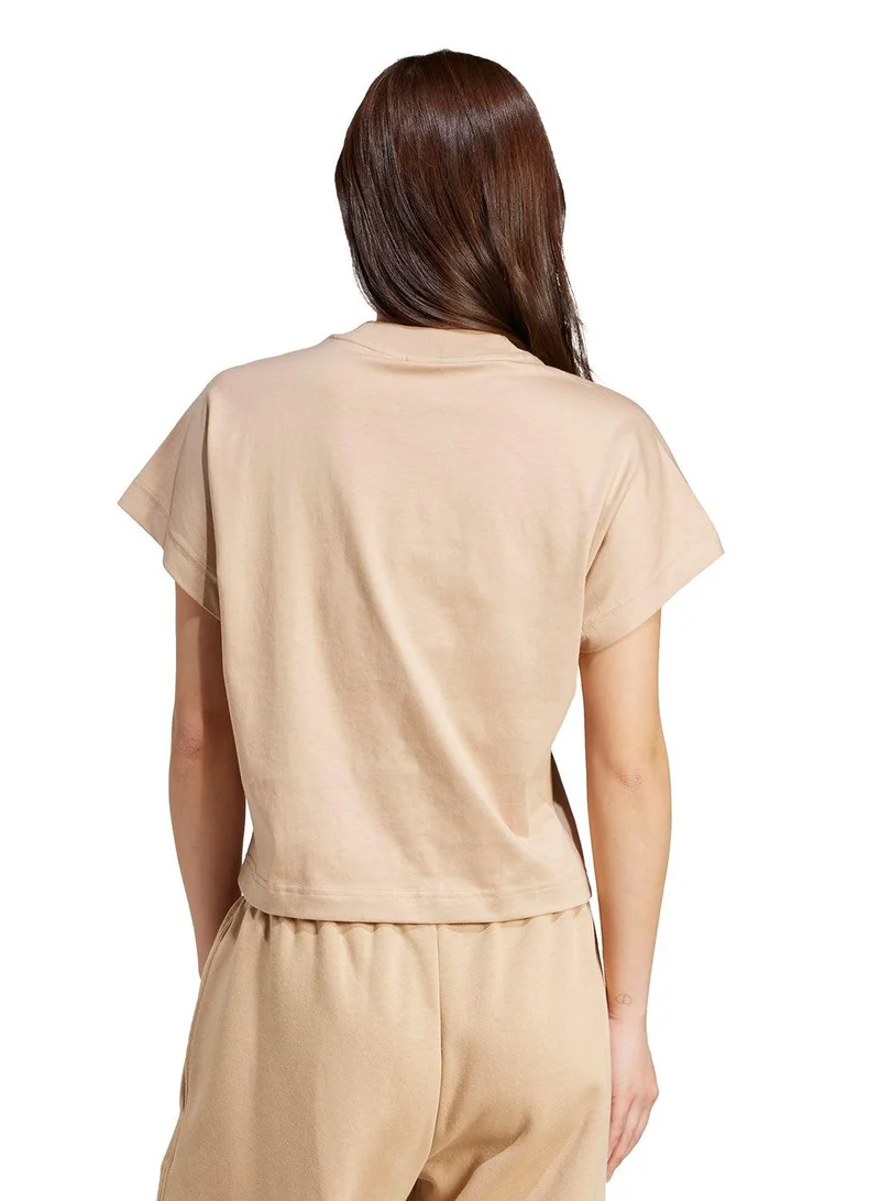 Adidas W All Szn Tee Brown Training T-Shirts For Women XS